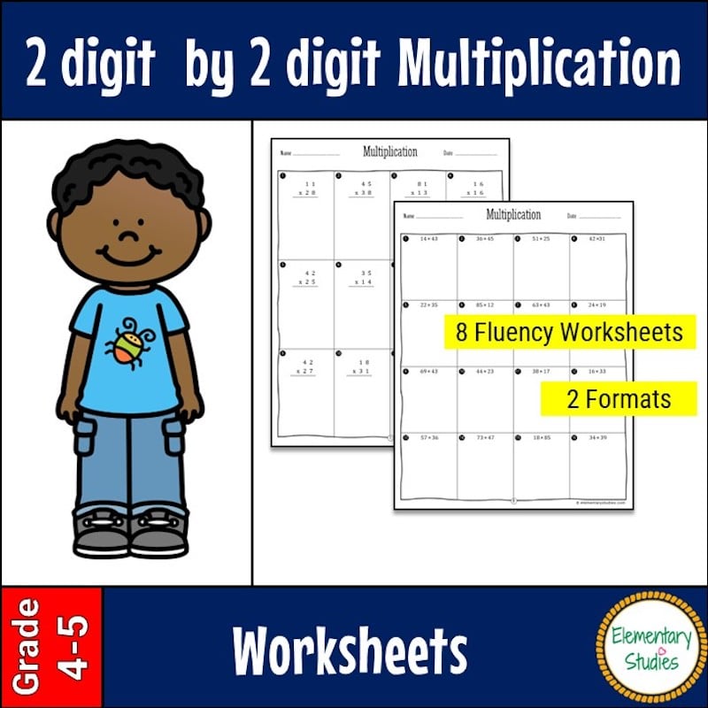2 digit by 2 digit Multiplication Worksheets - Elementary Studies