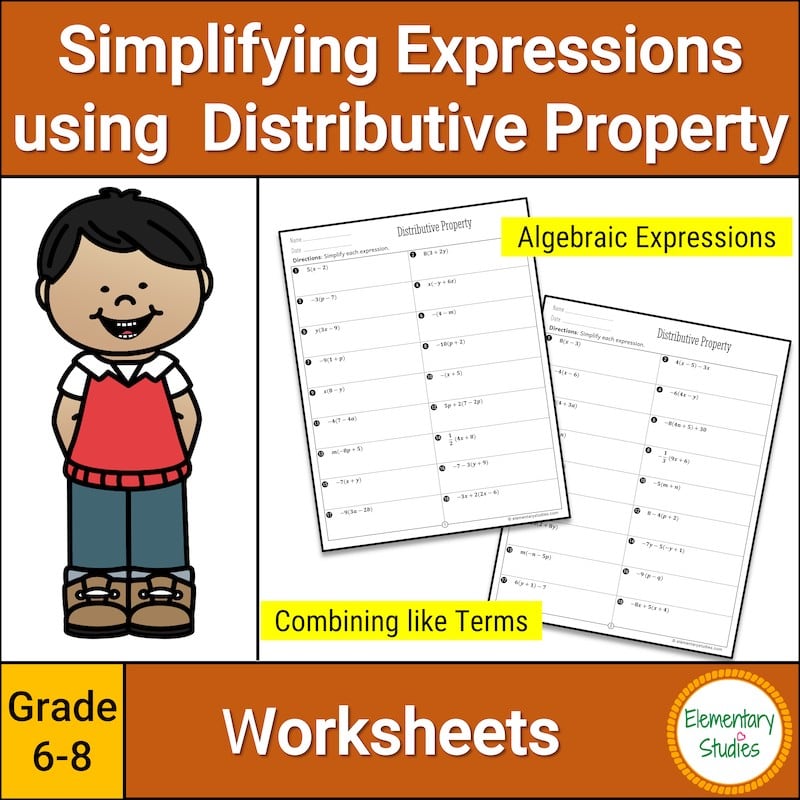 Simplifying Expressions using Distributive Property - Elementary Studies