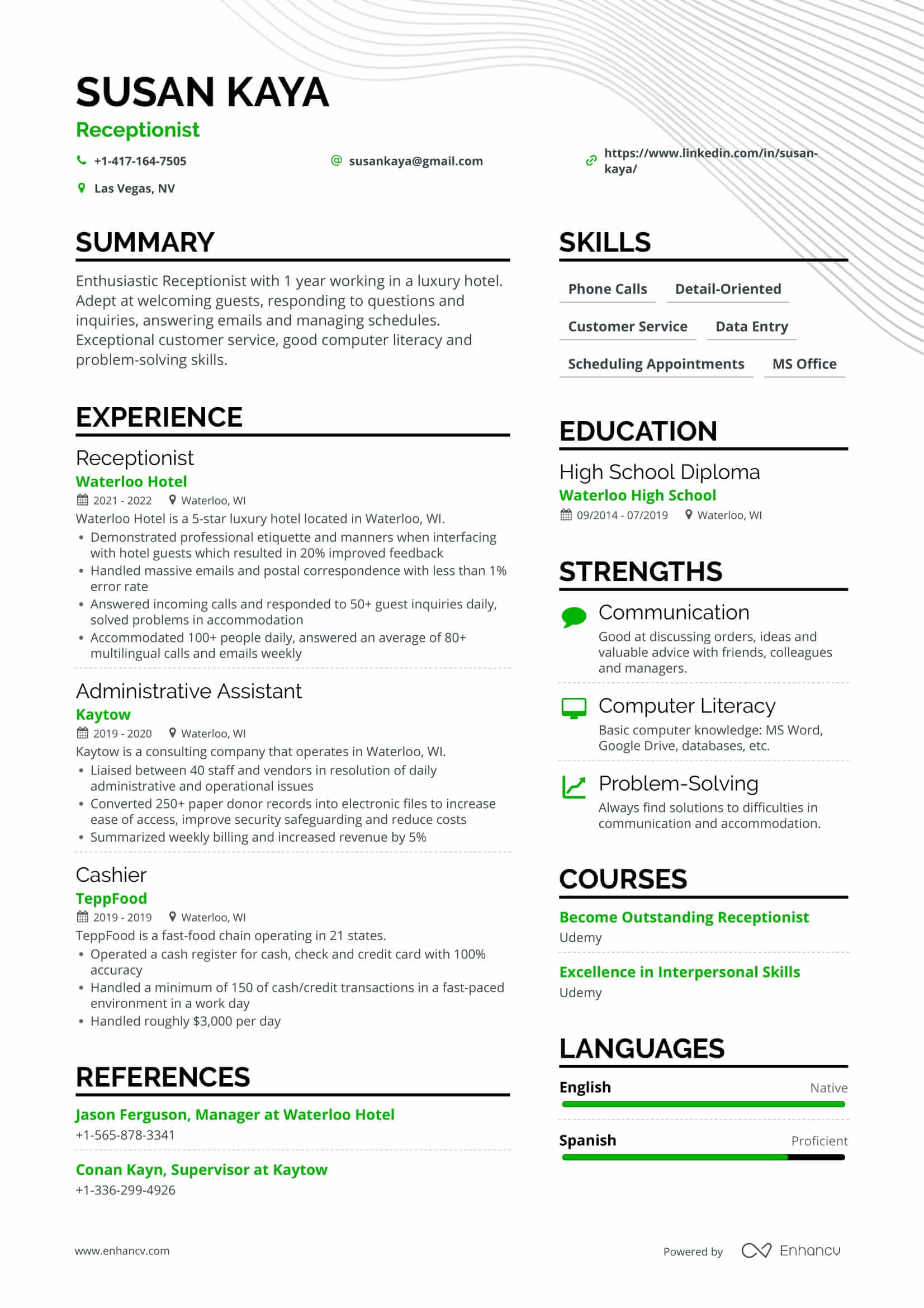 Sample Resume Objectives For Receptionist