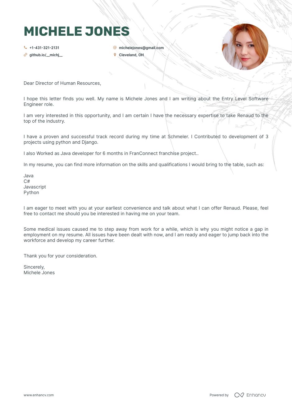 Cover Letter Sample Internship Engineering