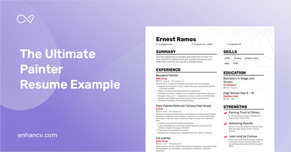 Painter Resume Examples & Guide for 2023