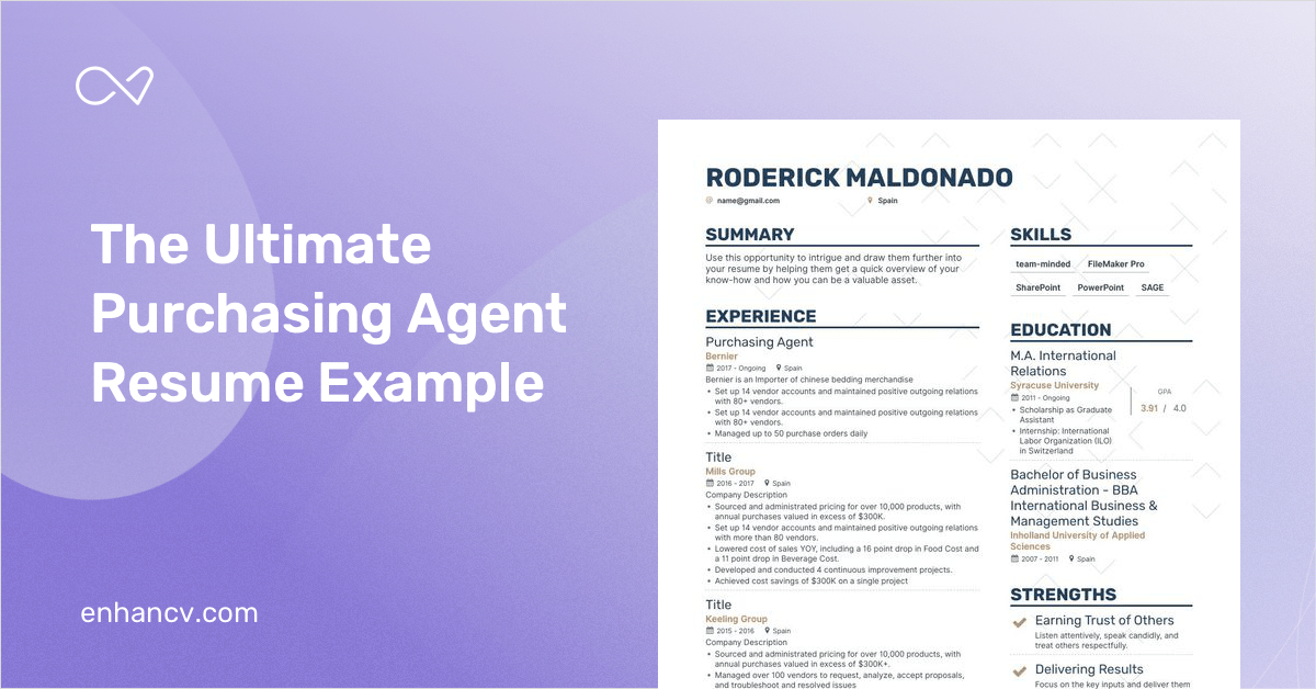 5 Purchasing Agent Resume Examples & Guide for 2024