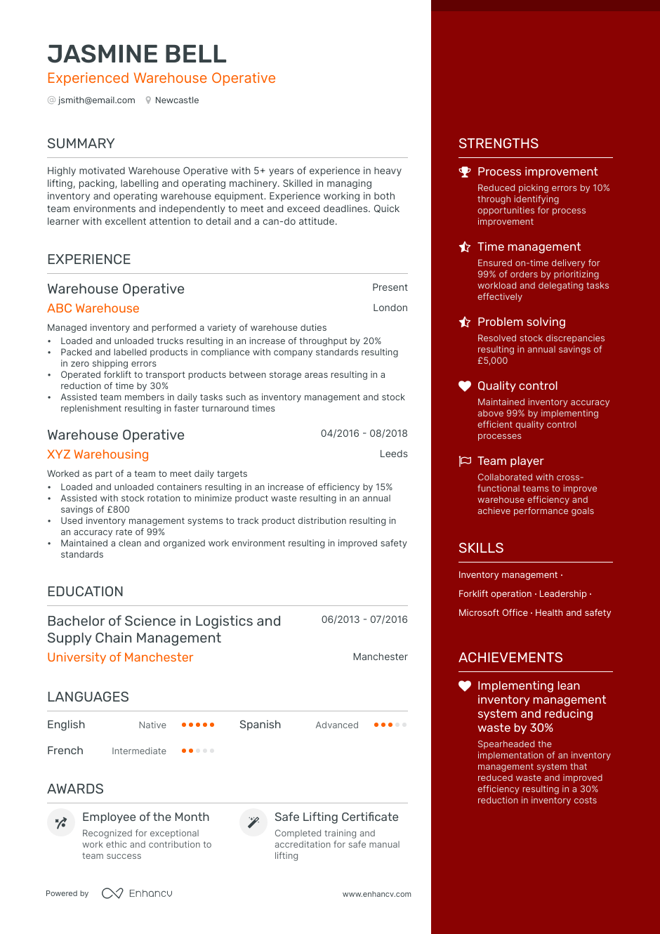 3 Warehouse CV Examples for 2023