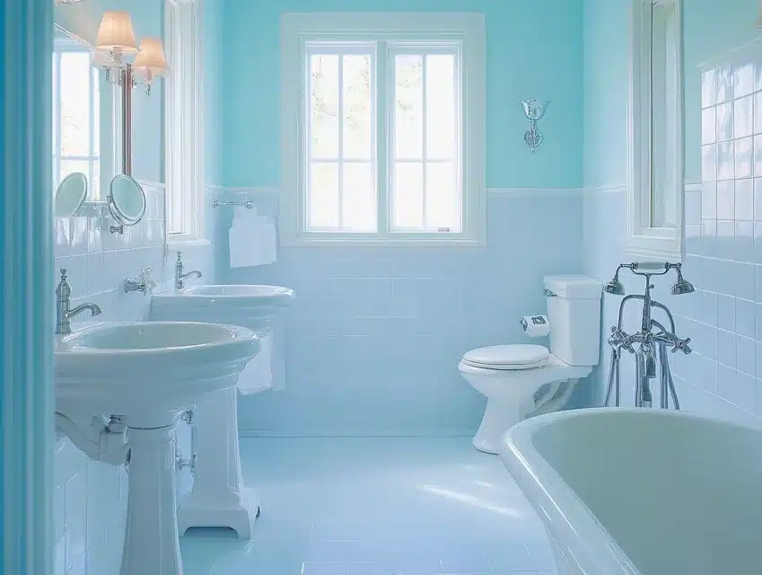 35 Retro Blue Bathroom Ideas to Inspire Your Design Enthralling Gumption