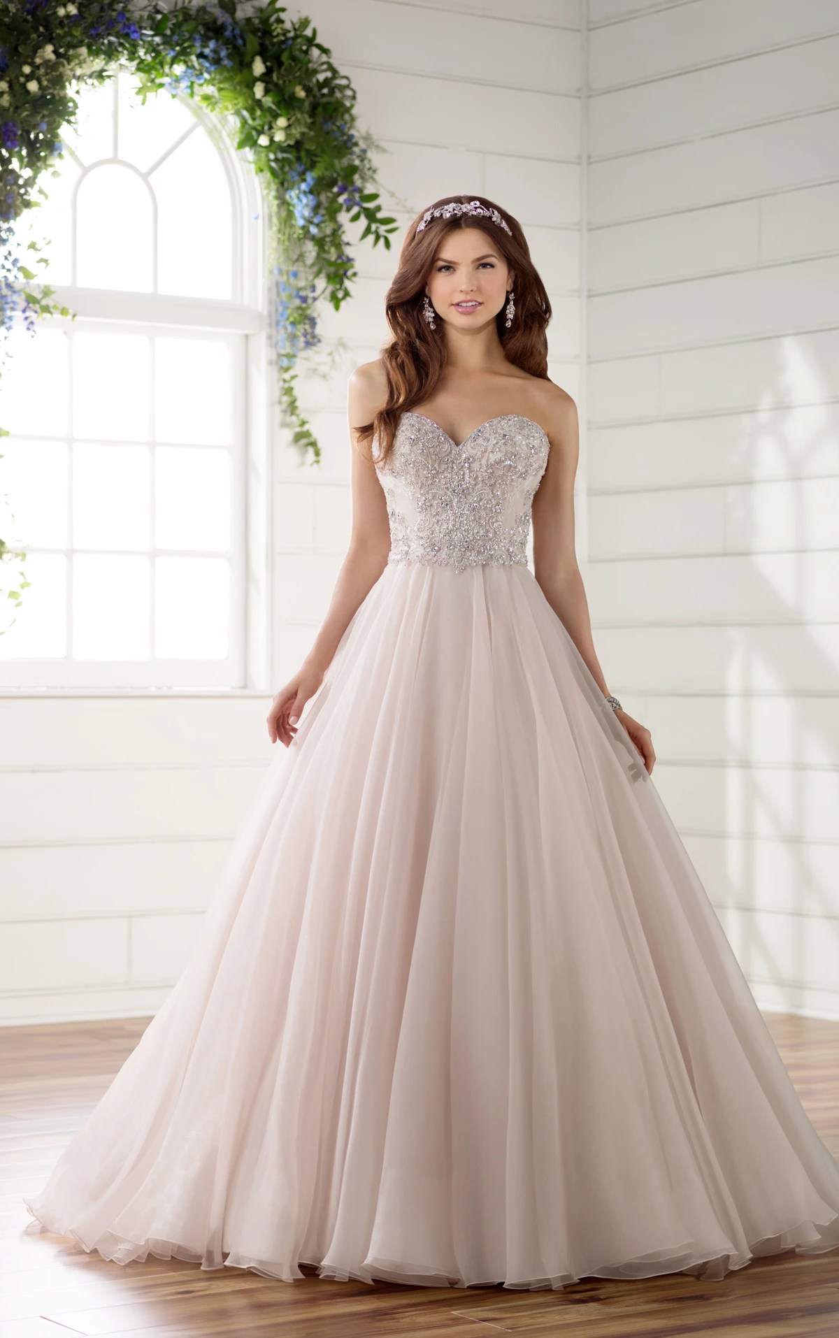 Strapless Ballgown Wedding Dress with Silver Beading Wedding Dresses