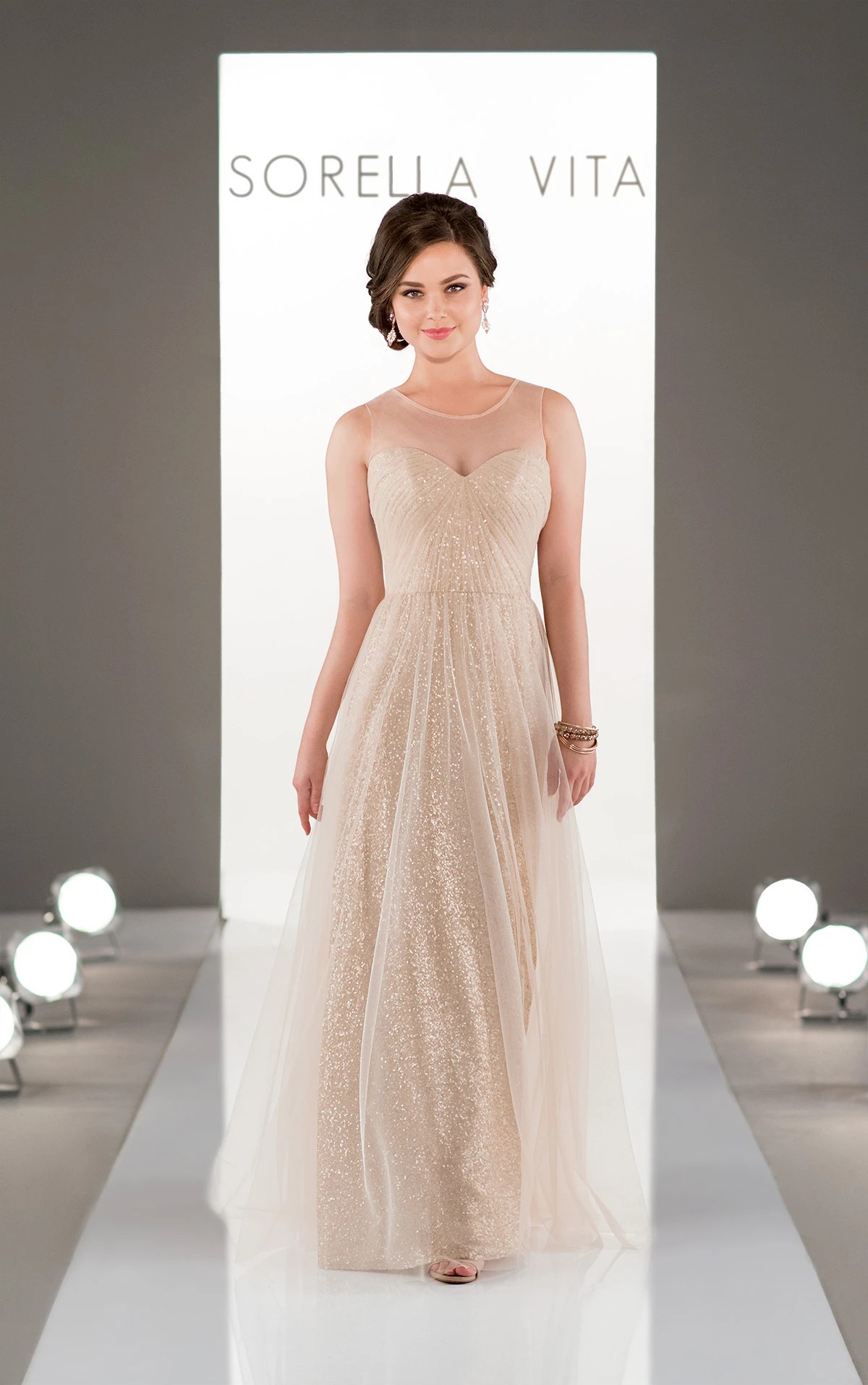 Glamorous Tulle and Sequin Bridesmaid Gown Sorella Vita Bridesmaid