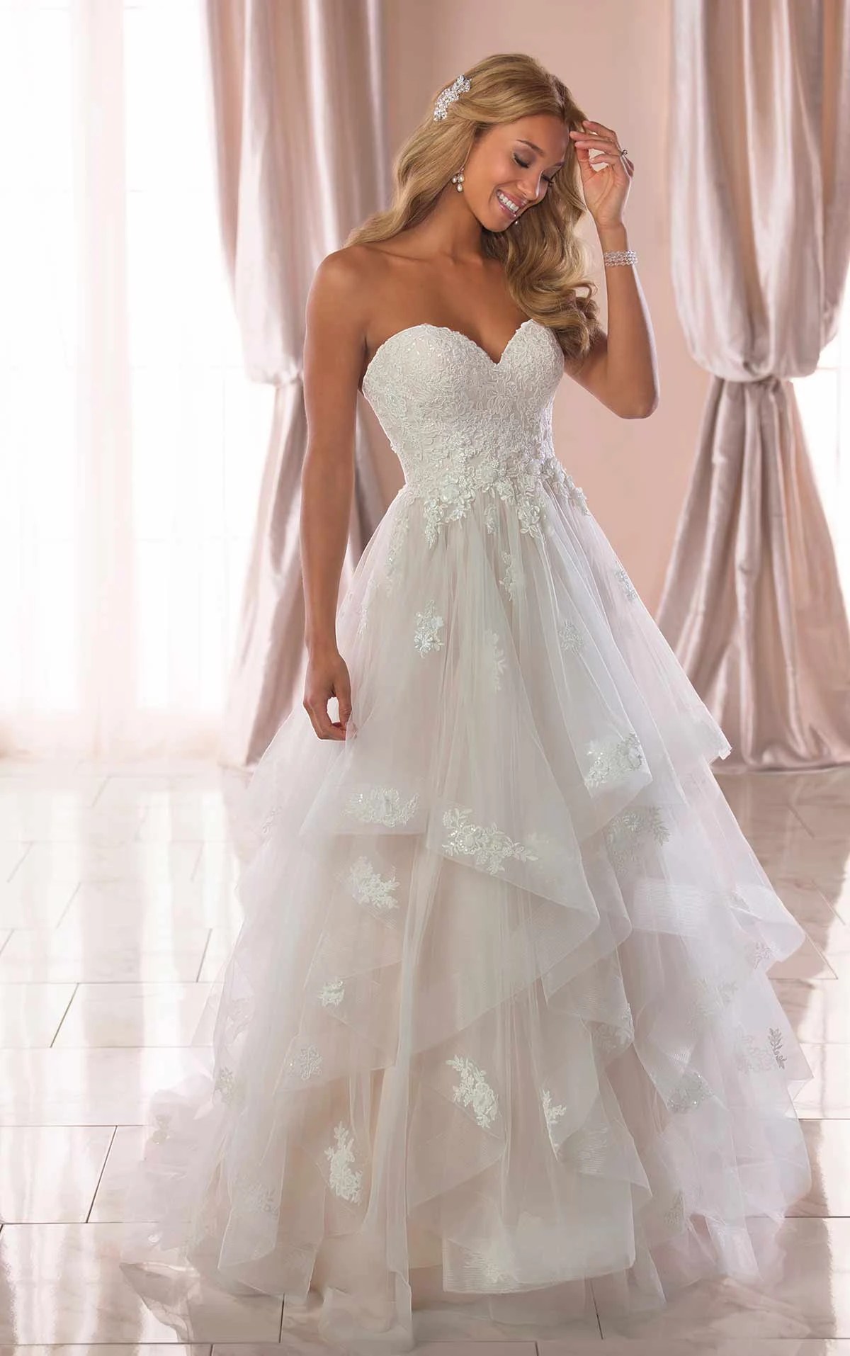 Whimsical Ballgown Wedding Dress with Horsehair Trim Stella York Wedding Dresses