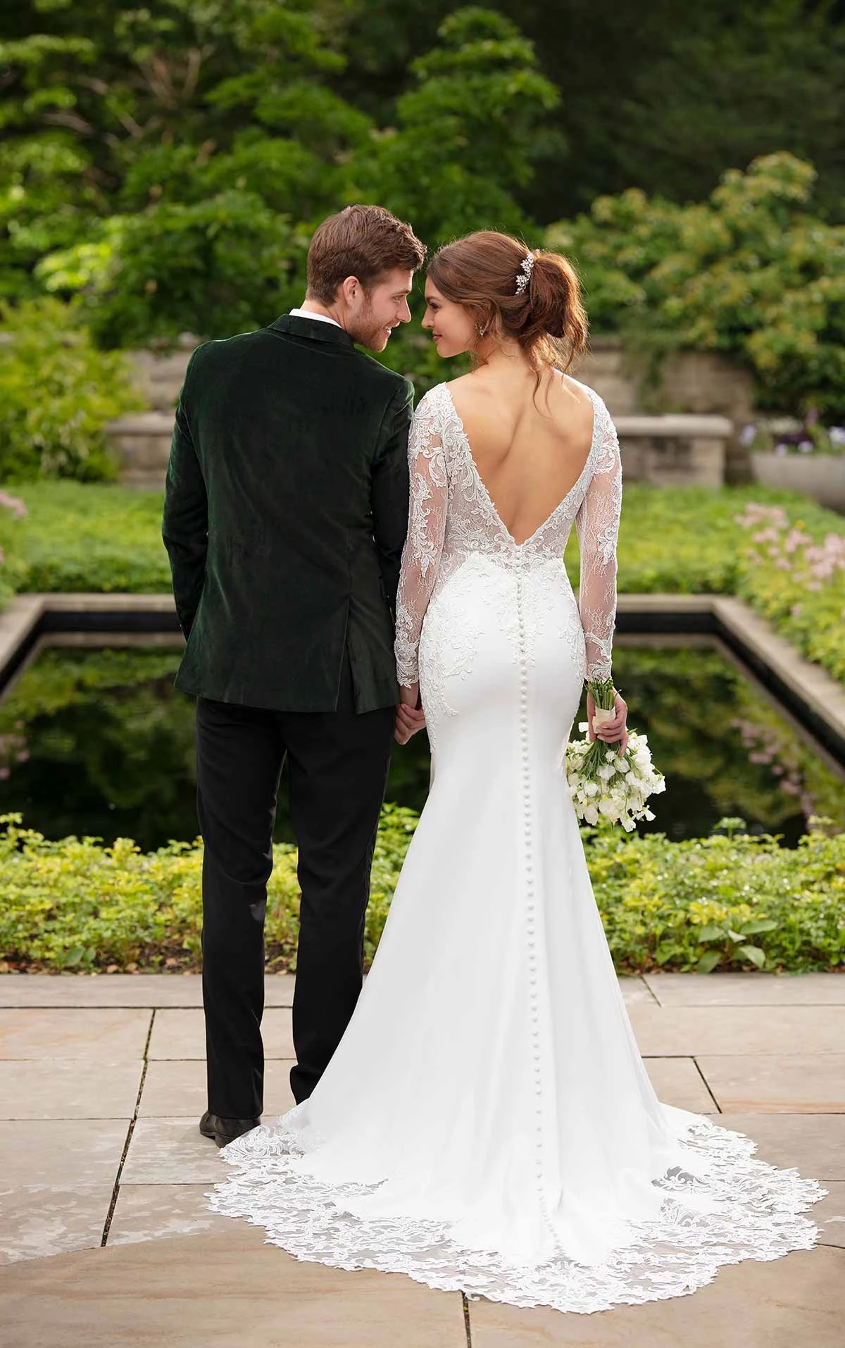 D3029 Essense of Australia VintageInspired Wedding Dress with Long