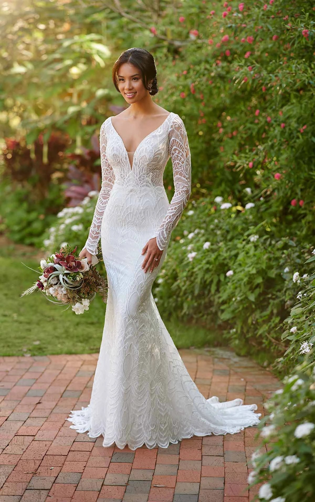 MixedPattern Lace Wedding Dress with Beading Essense of Australia