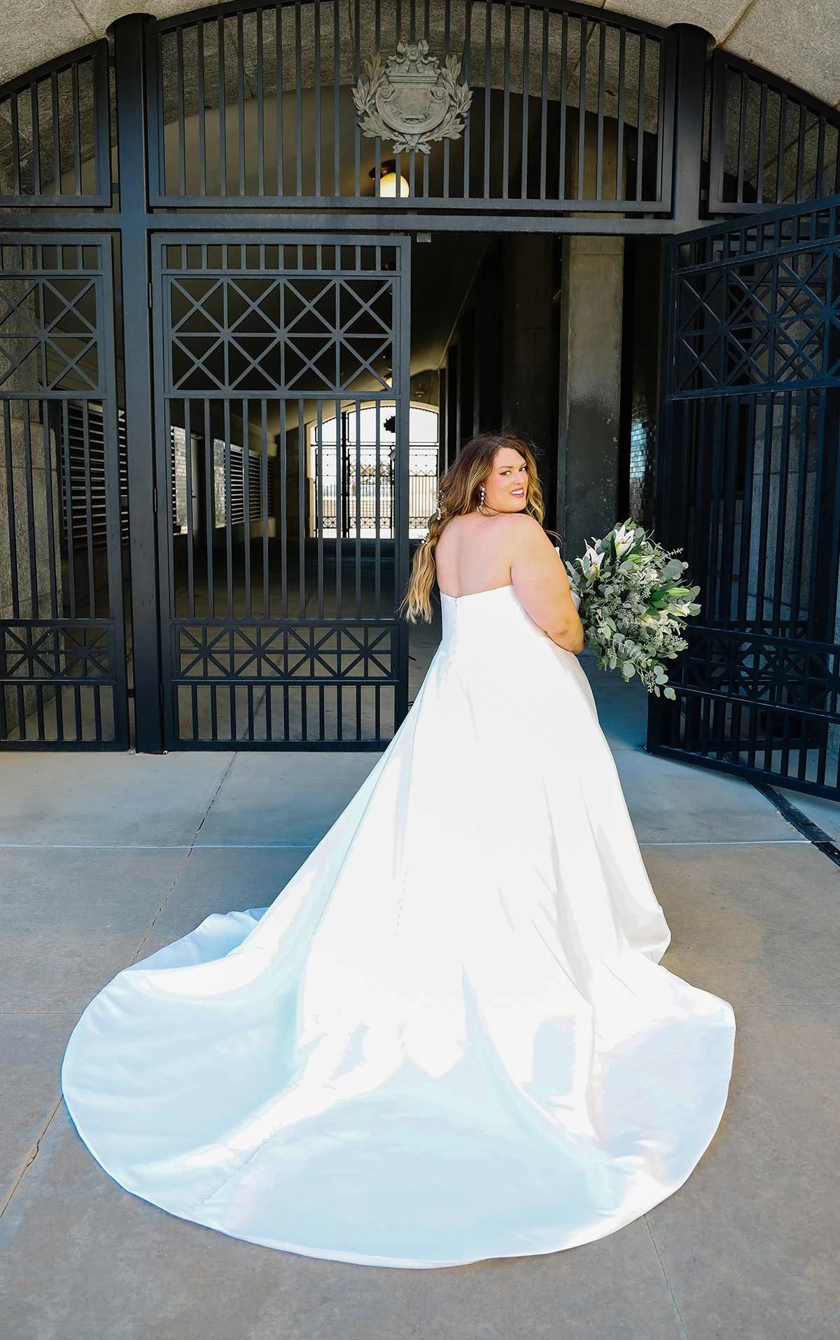 PlusSize Simple Silk ALine Wedding Dress True Society Bridal