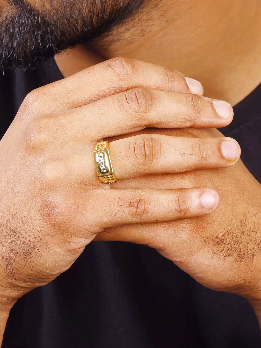 Giva 925 Sterling Silver Golden Eternal Bliss Mens Ring Giva 925