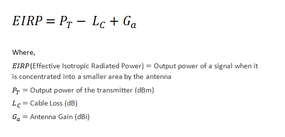 EIRP Calculator Effective Isotropic Radiated Power