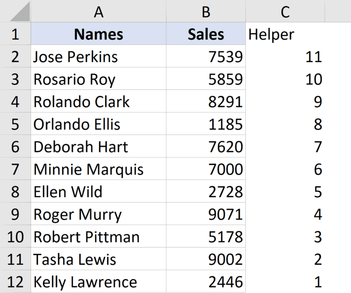 Flip Data no Excel Ordem inversa dos dados na coluna / linha