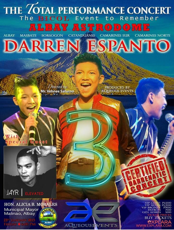 Book Darren Espanto The Total Performance Concert 3 tickets, Legazpi