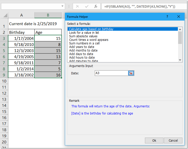 How to calculate the employee tenure in months or years in Excel?