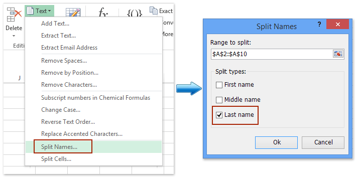How to sort full names by last name in Excel?