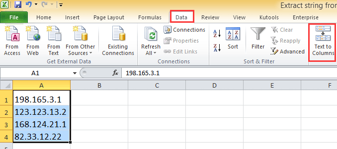 How to extract string from IP address in Excel?