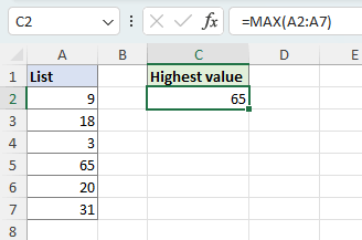 在 Excel 中找出最高值（逐步指南）
