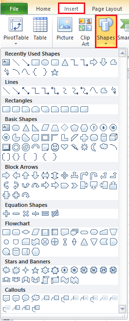 How to create flowchart in Excel?
