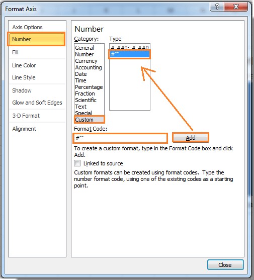 How to hide zero in chart axis in Excel?