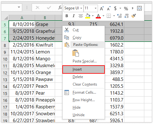 Bagaimana cara cepat memasukkan beberapa baris atau kolom kosong di Excel  sekaligus?