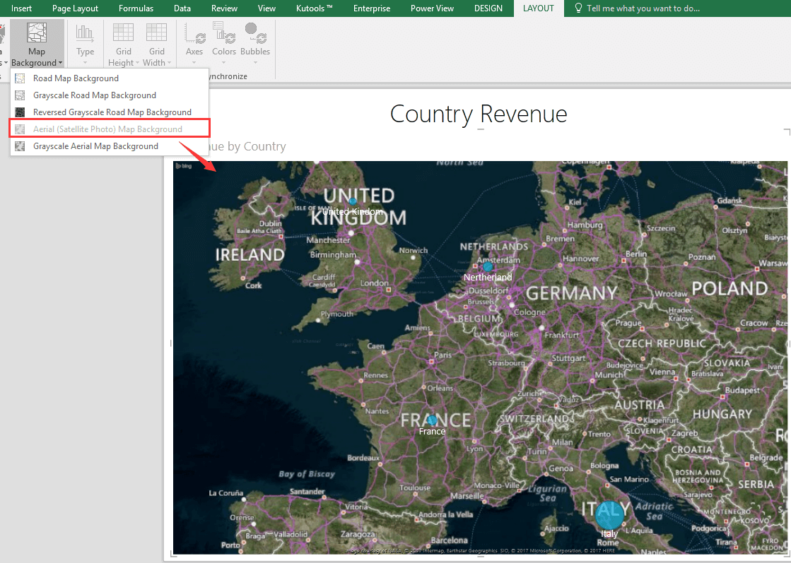 How to insert and edit a power view map in Excel?