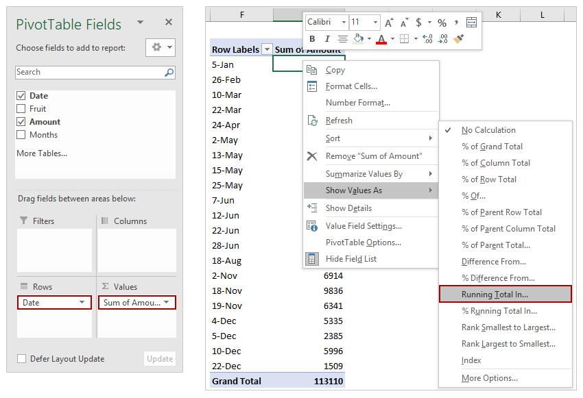 How to calculate running total /average in Excel?