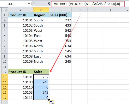 How to VLOOKUP and return zero instead of N/A in Excel?