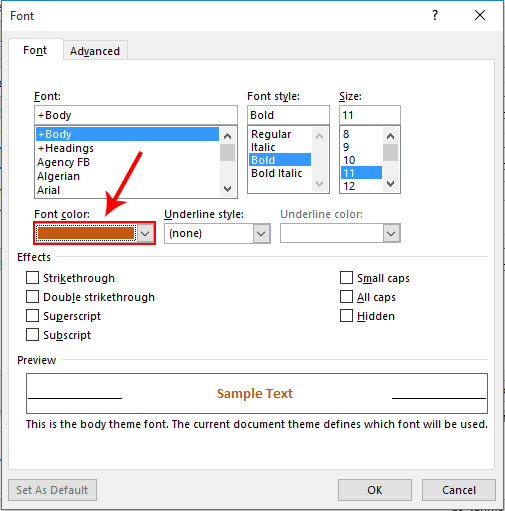 Change The Default Font Or Text Color For Email Messages Outlook Images