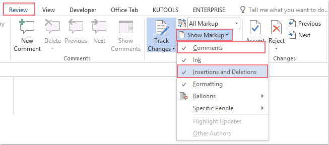 How to accept format track changes only in Word document?