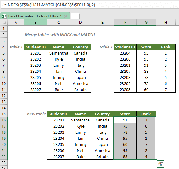 Merge tables with INDEX and MATCH