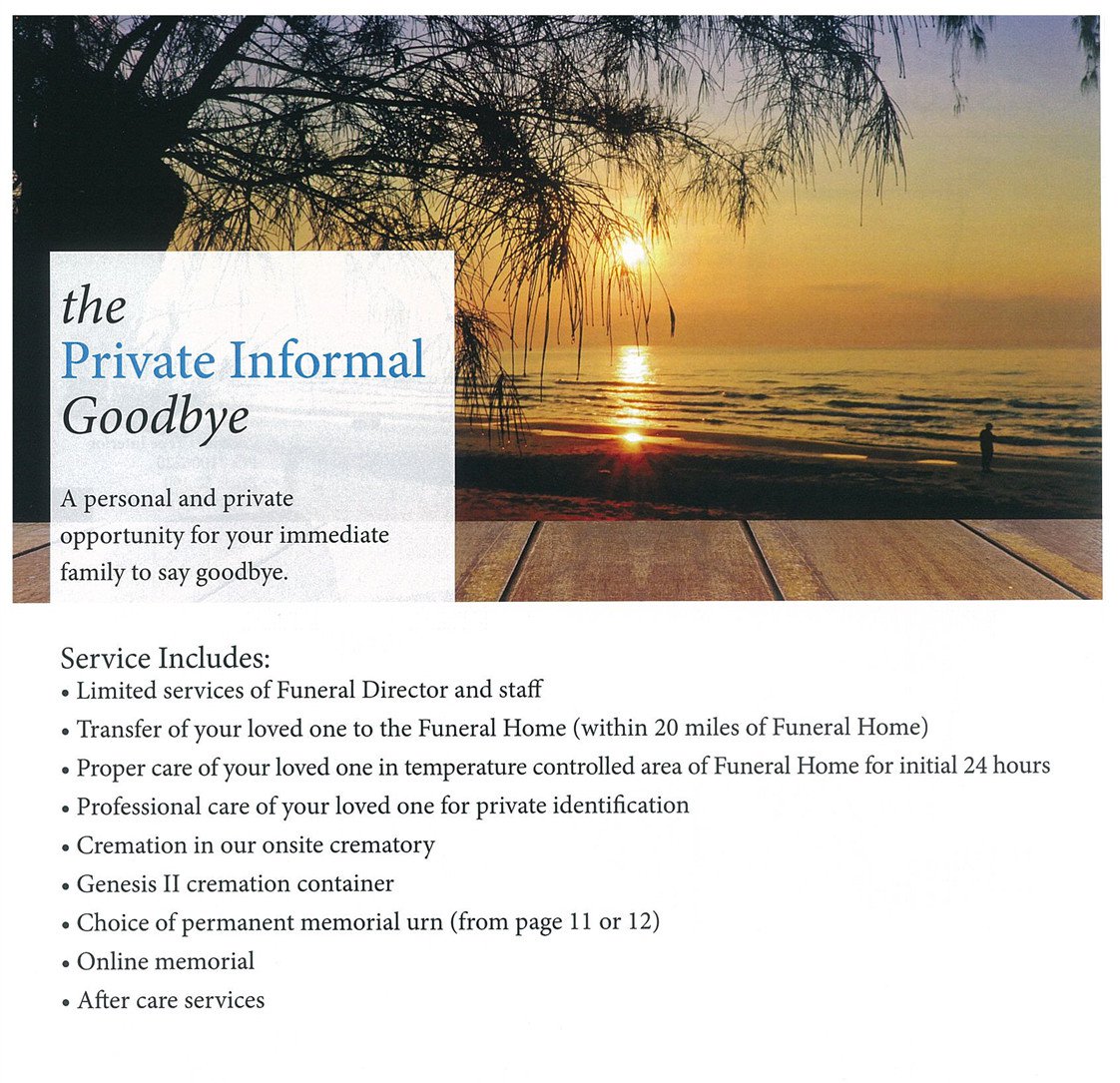 Cremation Packages Bogner Family Funeral Home and Cremation Services