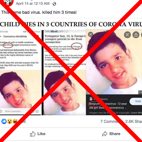 Media Didn’t Misuse Boy’s Photo in Deaths of Three COVID19 Victims