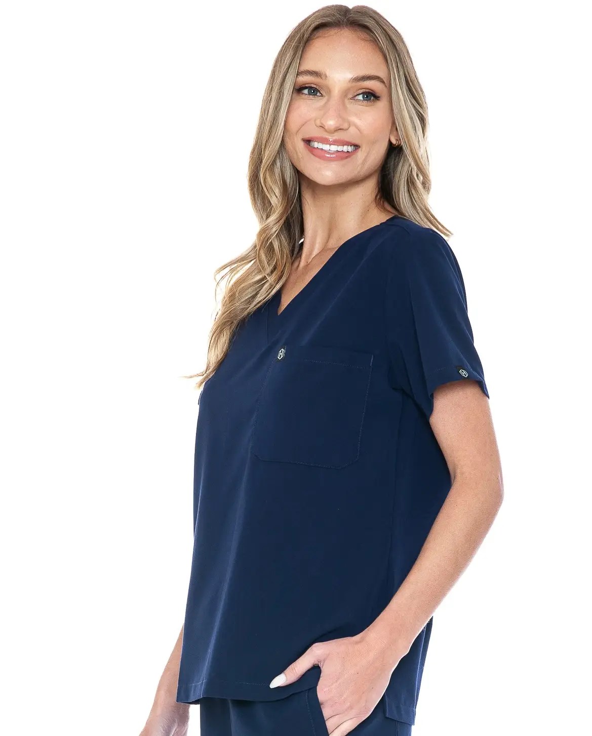 Wholesale Navy Women's Basic Scrub Top for your store Faire