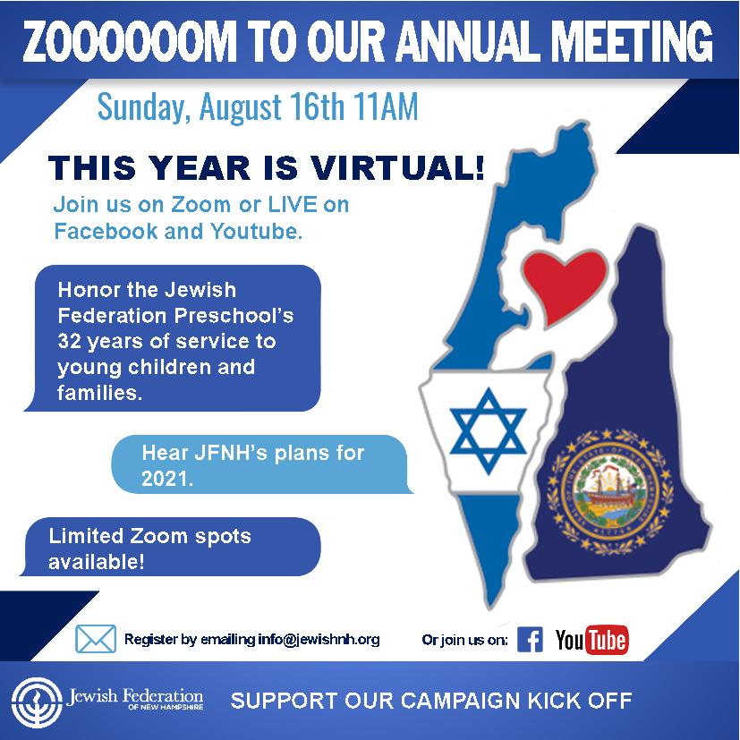 nh jewish food festival 2023 JFNH Annual Meeting Virtual! Jewish Federation of New Hampshire