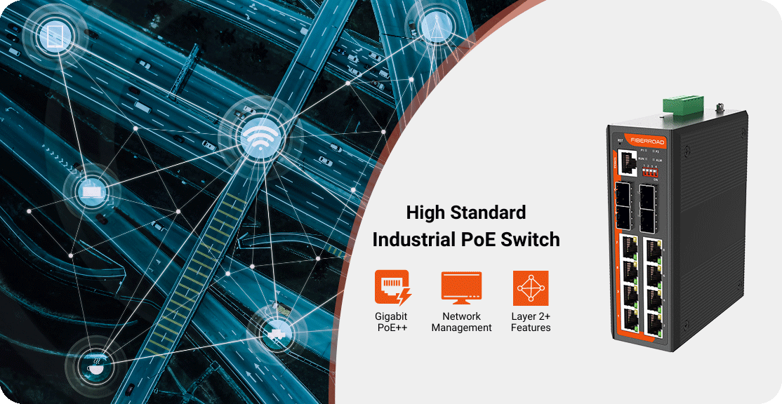 Managed PoE Switch | 8 Port Industrial PoE Switch | PoE++