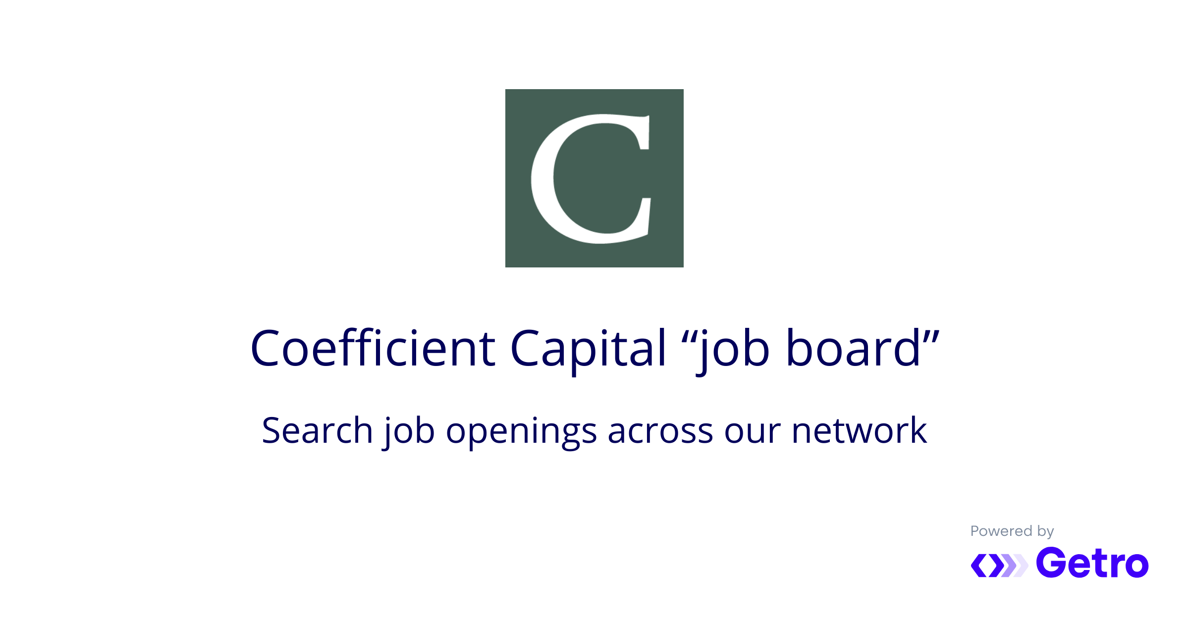Jobs Coefficient Capital Job Board