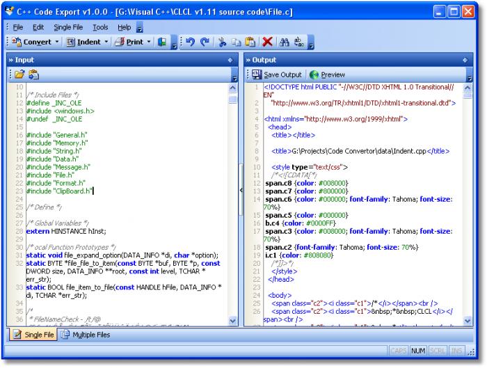 C++ Code Export Download