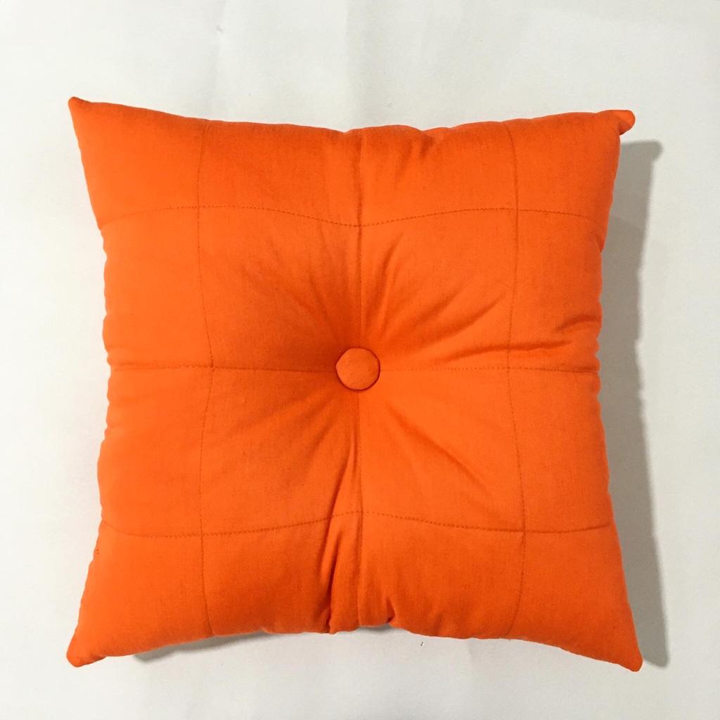 Burnt Orange Throw Pillow With Button Detail Itseme Collection