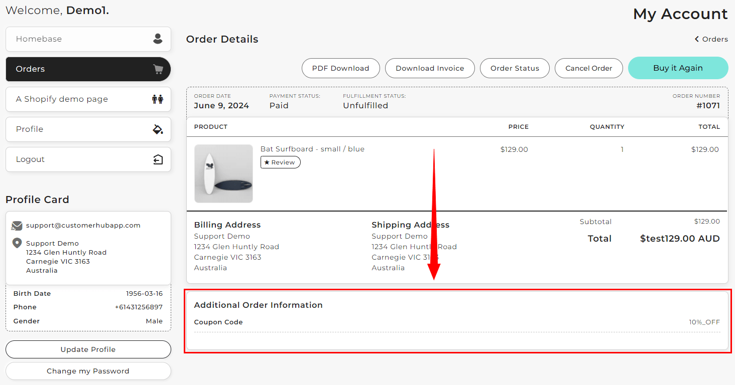 Add a Coupon Code to Orders