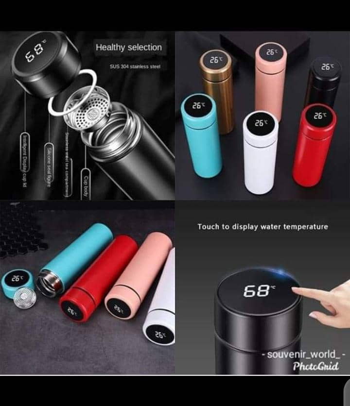 Sl 500ml Stainless Steel Vacuum Flask, Hot Water Mug With Led Screen Temperature Indicator