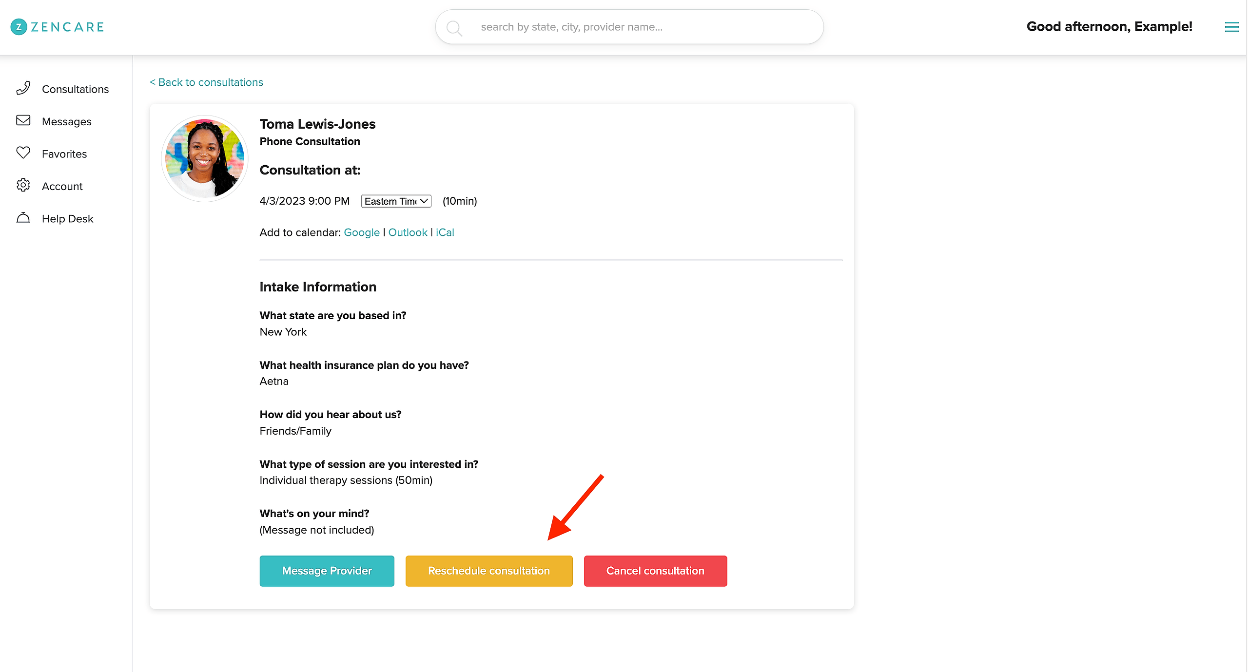 How do I reschedule a phone consultation?