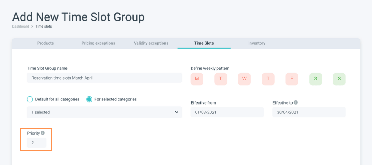How to set up time slots