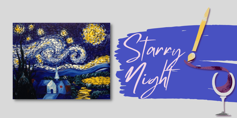 STARRY NIGHT Nonalcoholic Paint & Sip Outpour Studio, Berwick