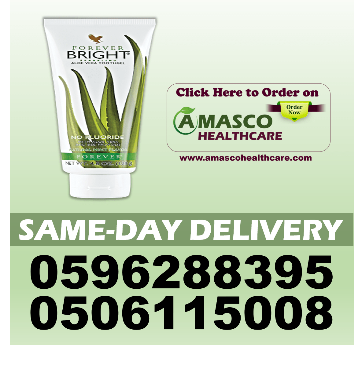 PRICE OF FOREVER LIVING BRIGHT TOOTH GEL IN GHANA AMASCO HEALTHCARE
