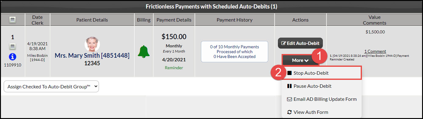 AutoDebit Payment Reminders How do I stop a scheduled AutoDebit