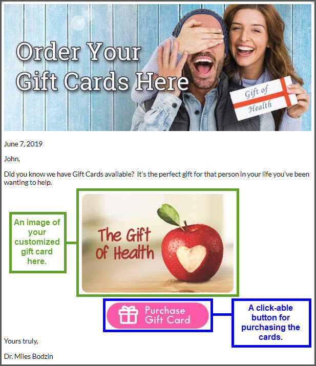 Gift Cards Preloaded Marketing Material and Online Forms