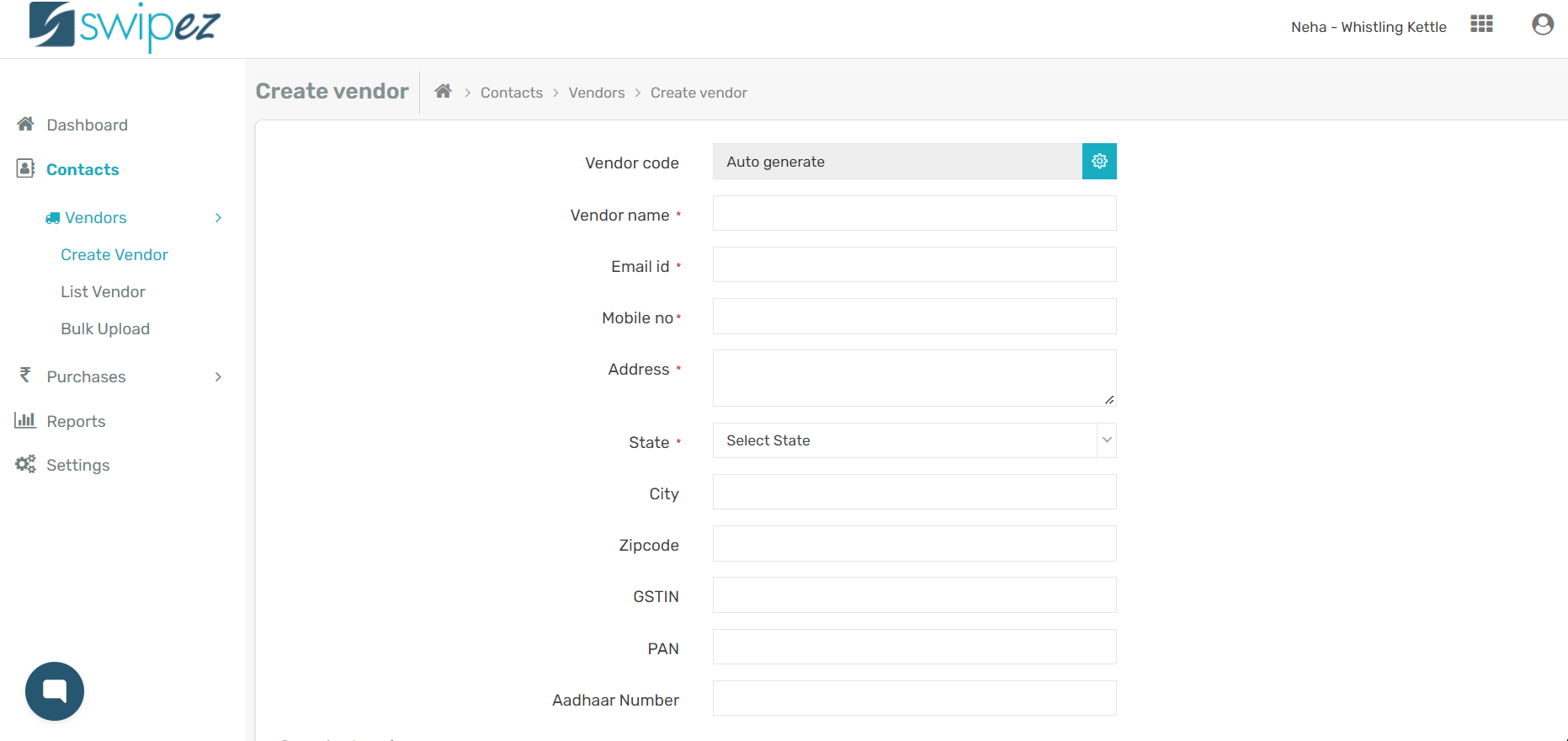 How to create a vendor and enable payouts