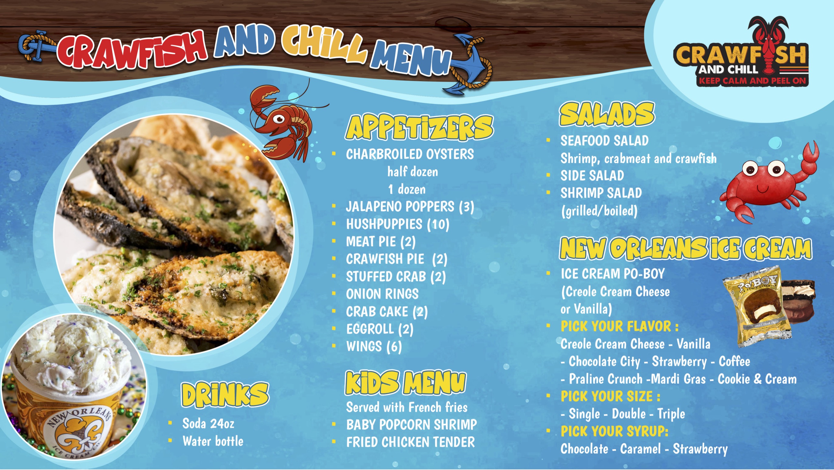 Crawfish & Chill Menu
