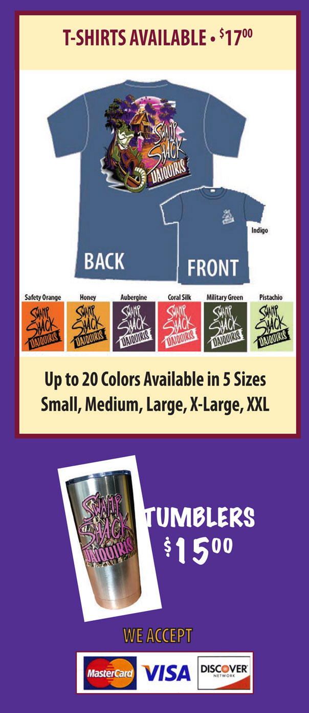 SWAMP SHACK DAIQUIRIS & PACKAGE LIQUOR Amazing Drinks & More!